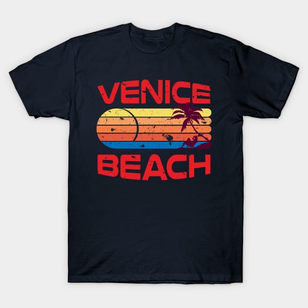 Vintage Style Distressed Venice Beach T-Shirt by Brobocop